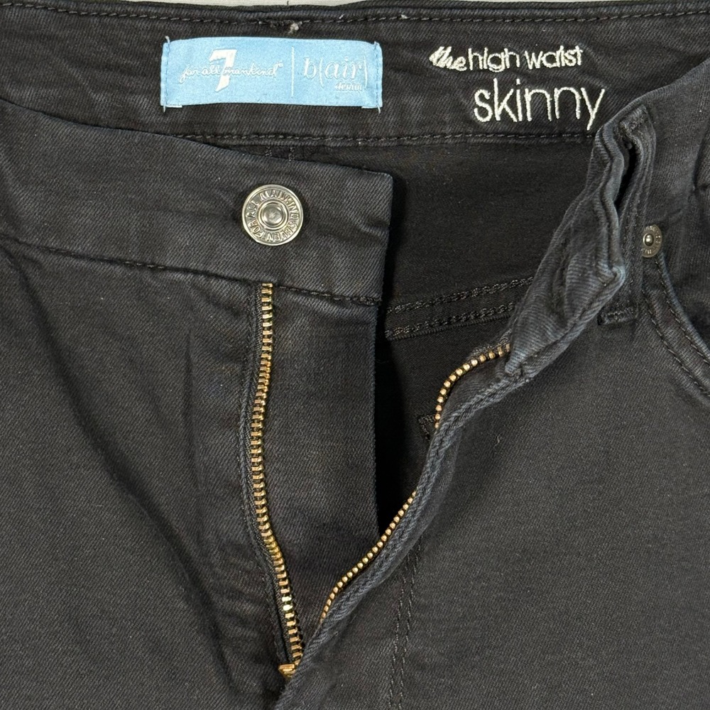 7 For All Mankind Blair High Waist Skinny Jeans Black Womens 31 AU0211930A - Picture 5 of 11